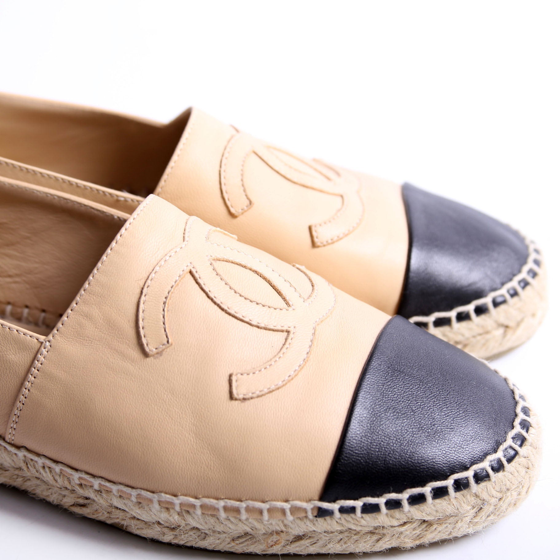 CC Espadrilles Size 38 Tan/Black