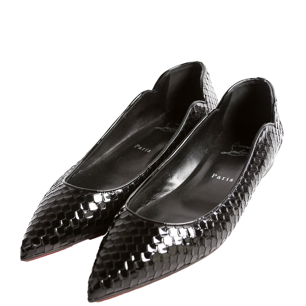 Hot Chickita Embossed Ballet Flats Size 39.5 Black