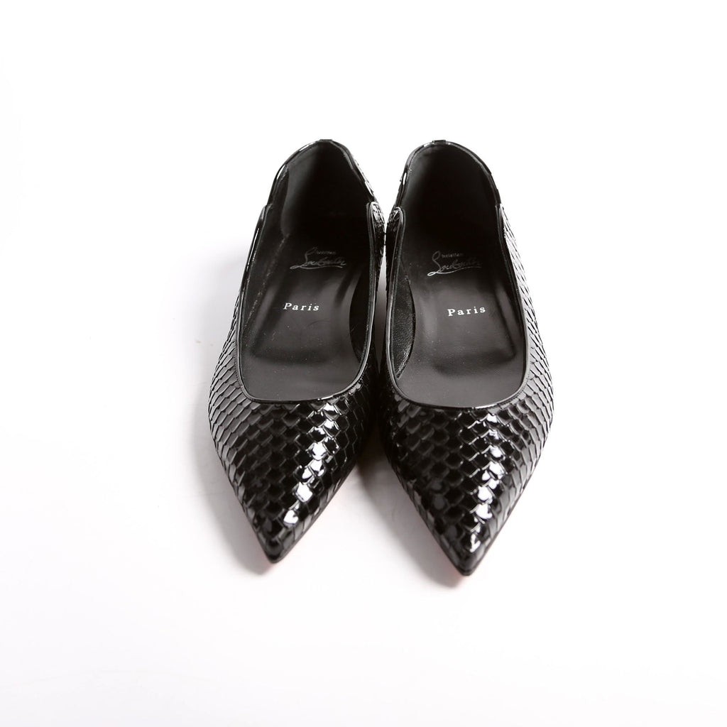 Hot Chickita Embossed Ballet Flats Size 39.5 Black