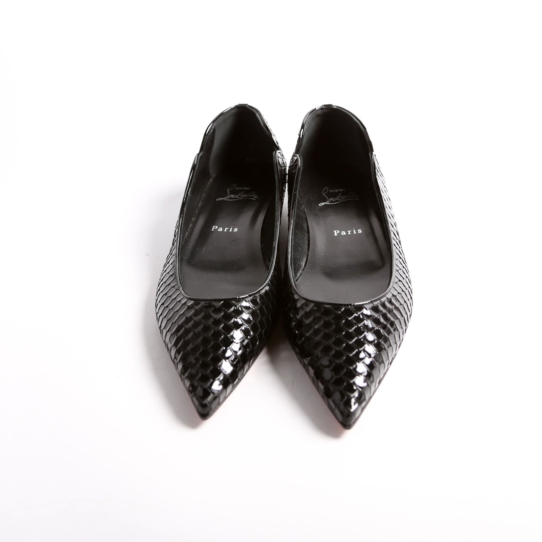 Hot Chickita Embossed Ballet Flats Size 39.5 Black