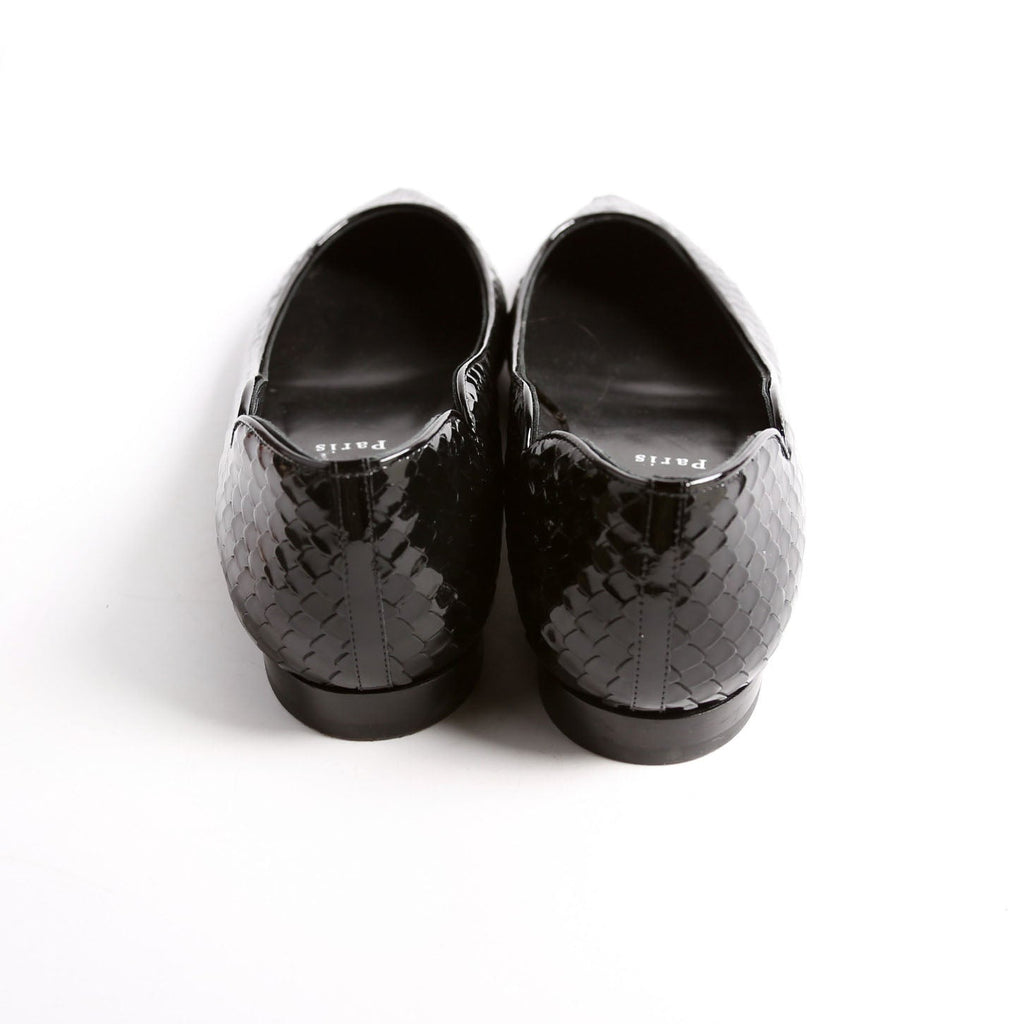 Hot Chickita Embossed Ballet Flats Size 39.5 Black