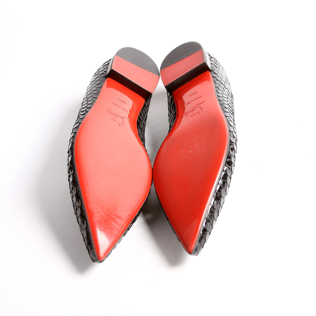 Hot Chickita Embossed Ballet Flats Size 39.5 Black