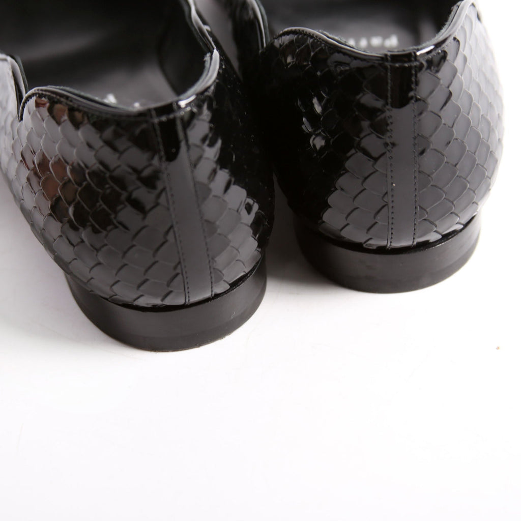 Hot Chickita Embossed Ballet Flats Size 39.5 Black