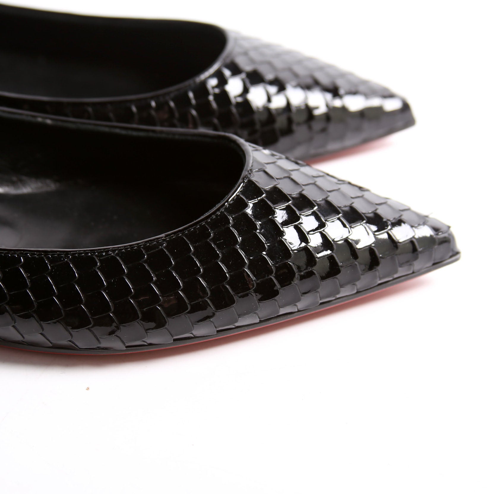Hot Chickita Embossed Ballet Flats Size 39.5 Black