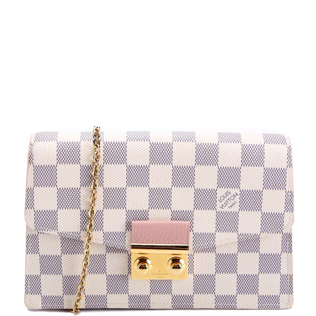Croisette Chain Wallet NM Damier Azur Pink