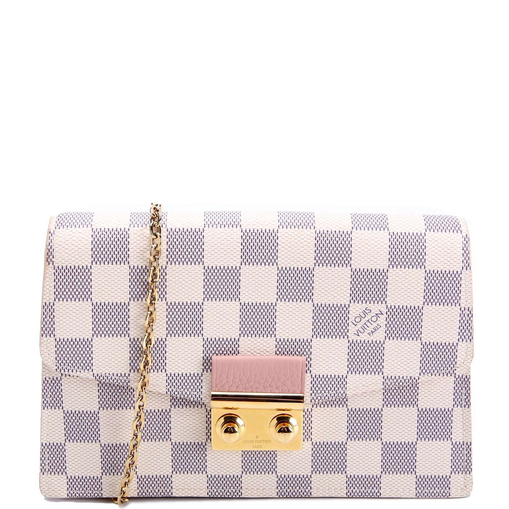 Croisette Chain Wallet NM Damier Azur Pink