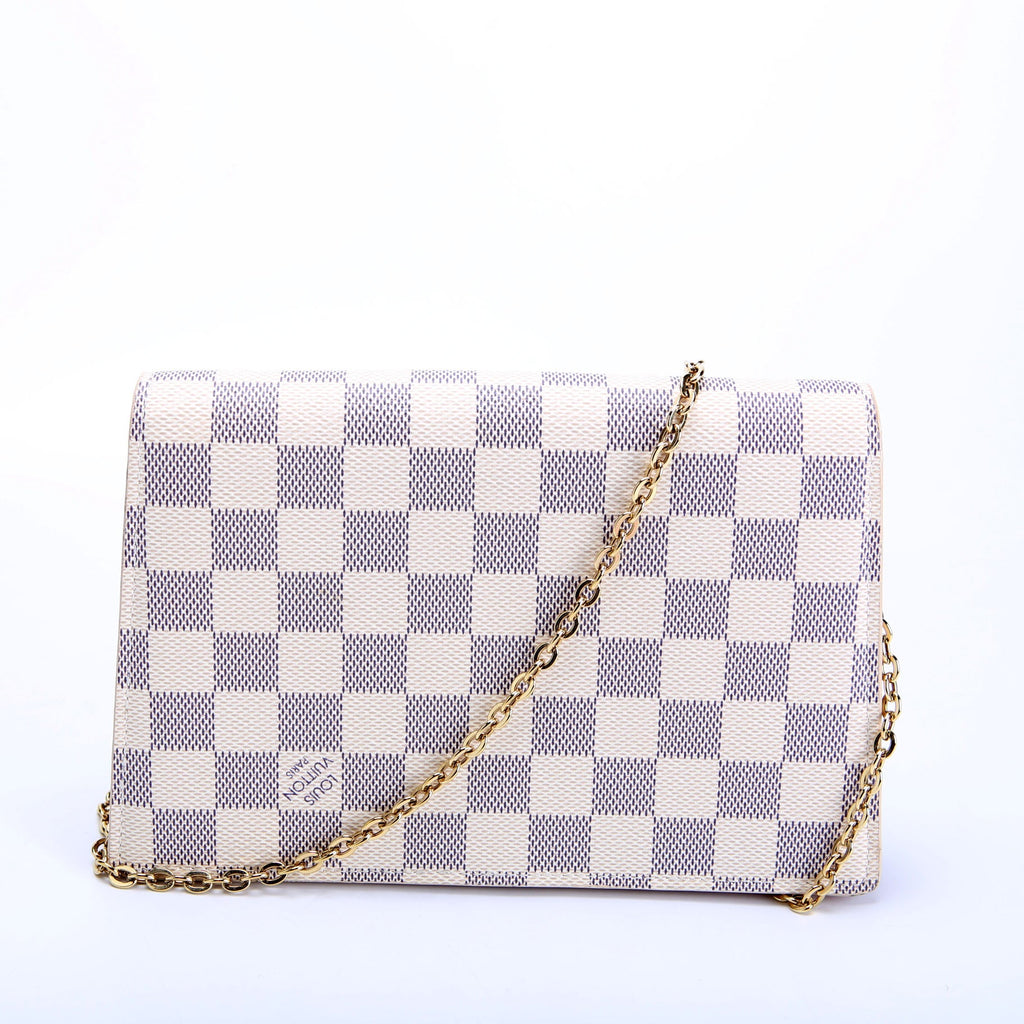 Croisette Chain Wallet NM Damier Azur Pink