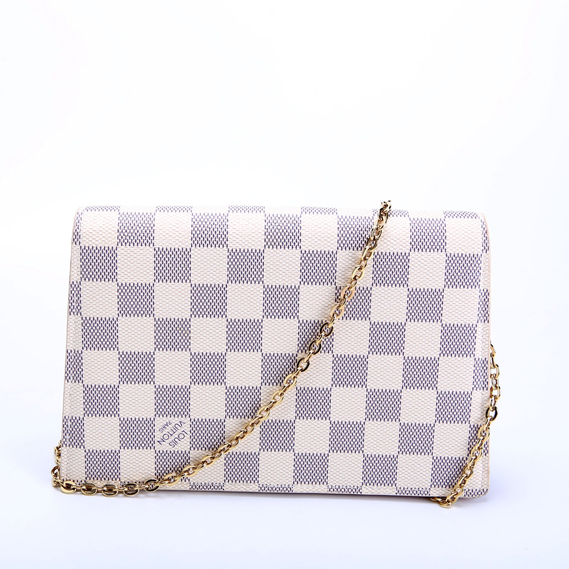 Croisette Chain Wallet NM Damier Azur Pink