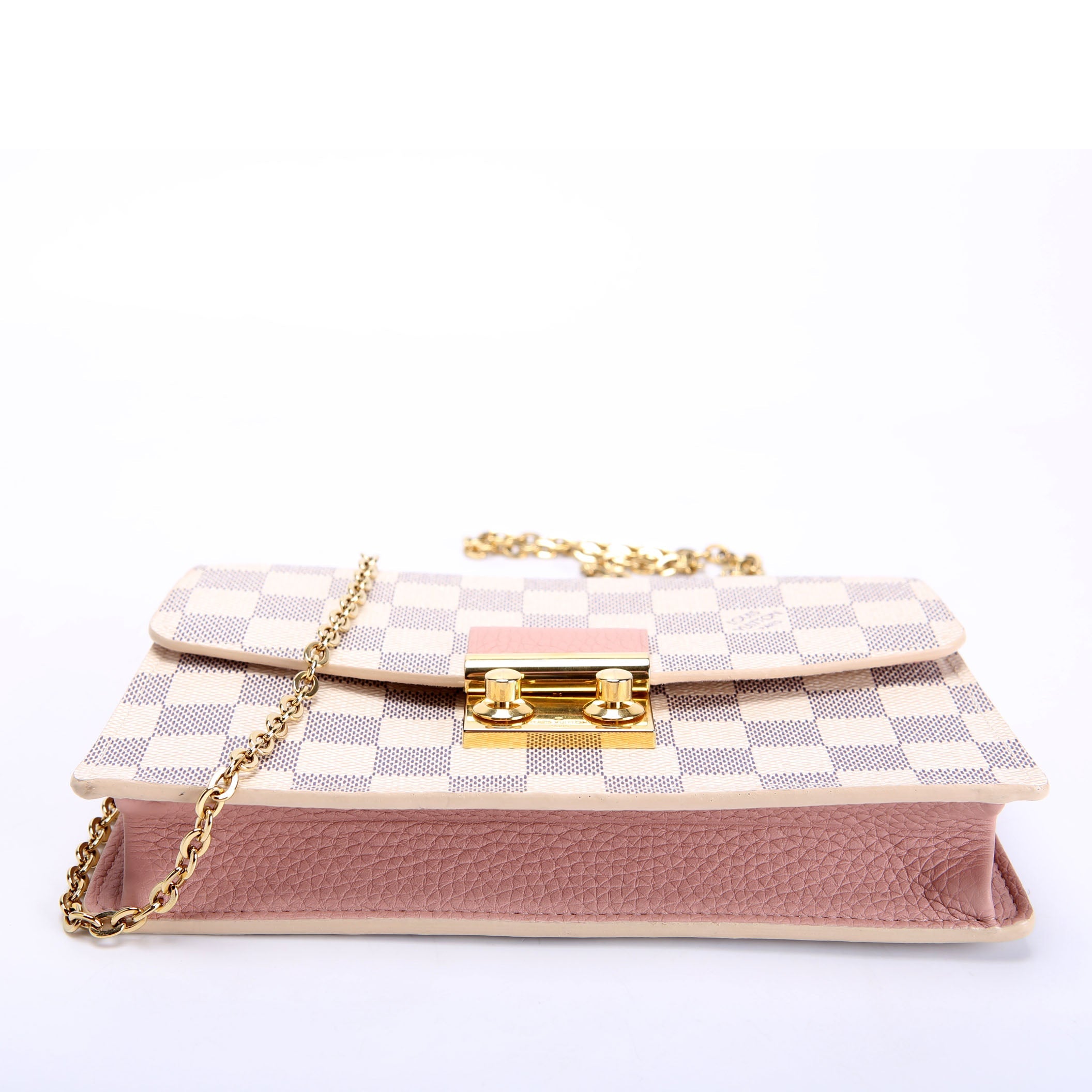 Croisette Chain Wallet NM Damier Azur Pink