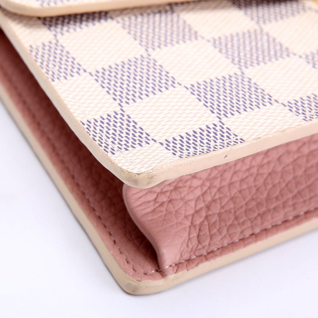 Croisette Chain Wallet NM Damier Azur Pink