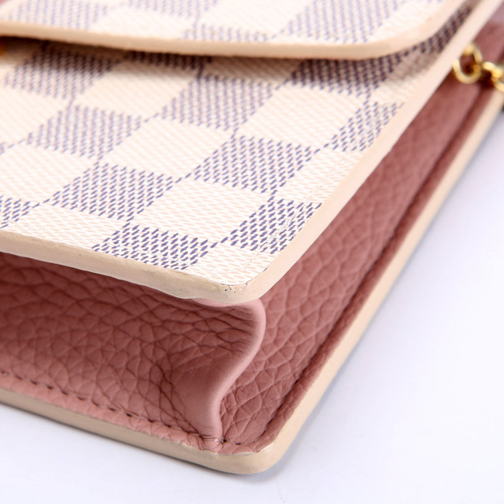 Croisette Chain Wallet NM Damier Azur Pink