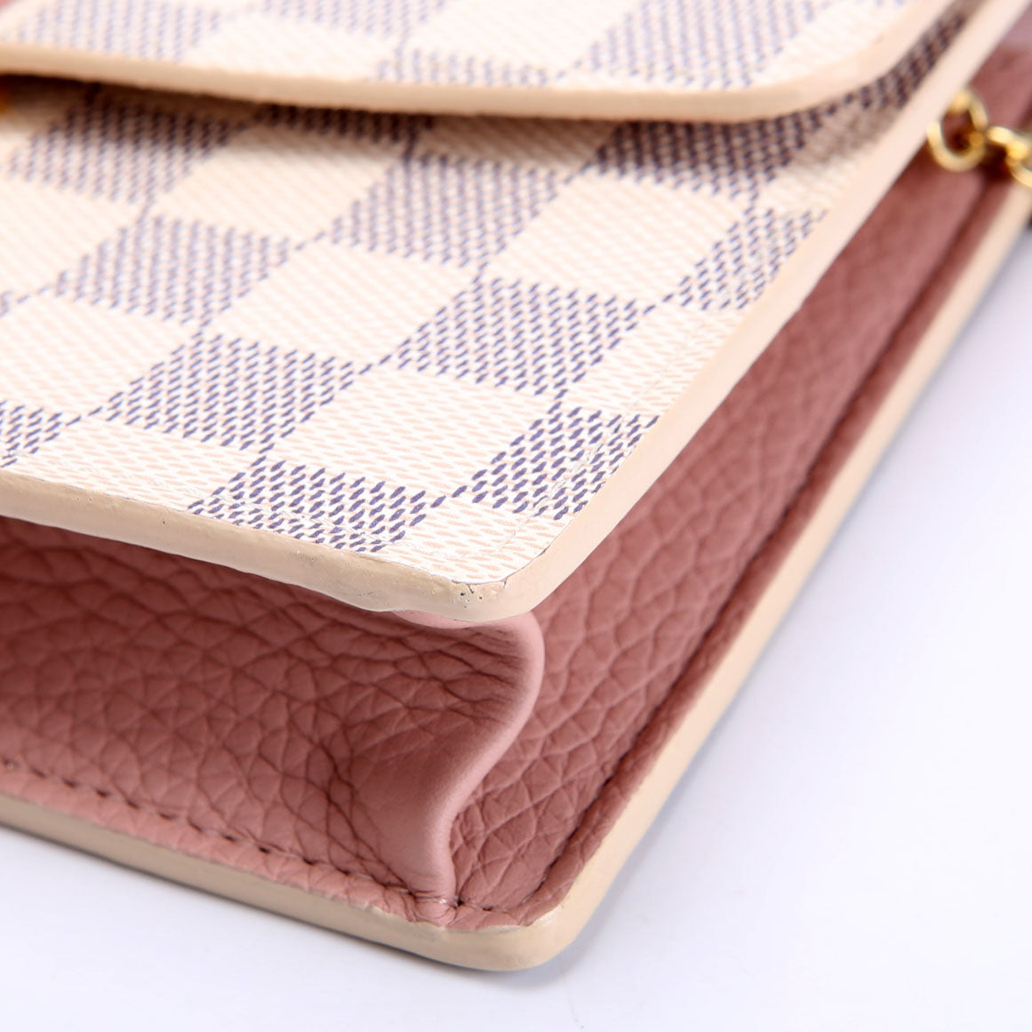 Croisette Chain Wallet NM Damier Azur Pink