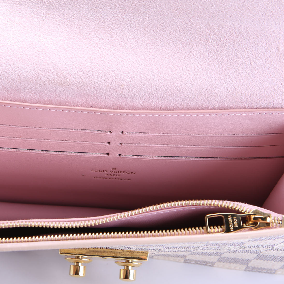 Croisette Chain Wallet NM Damier Azur Pink