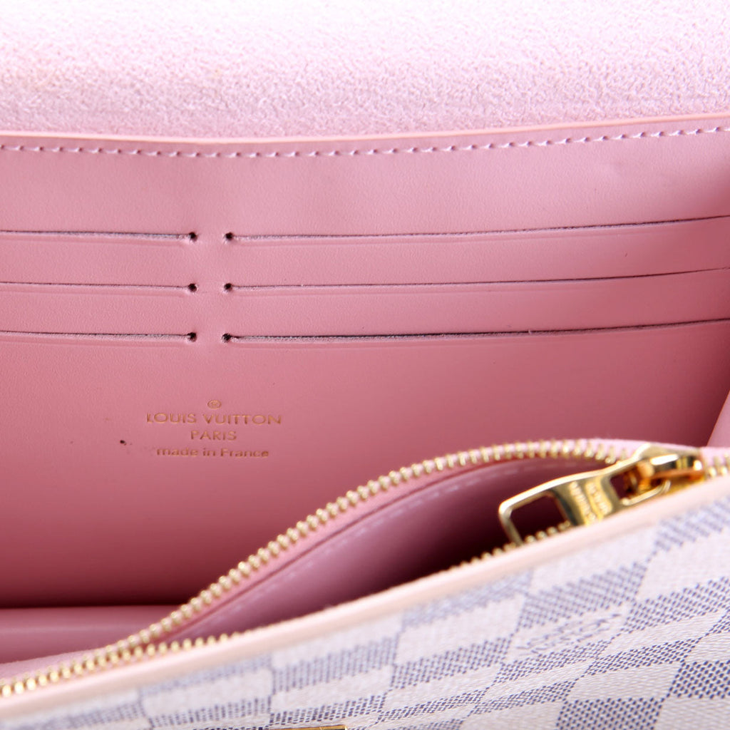 Croisette Chain Wallet NM Damier Azur Pink