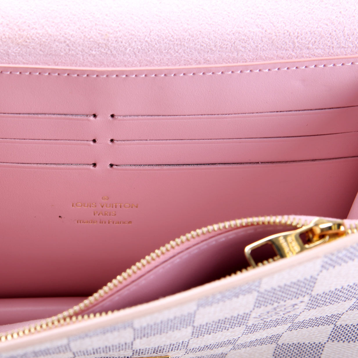 Croisette Chain Wallet NM Damier Azur Pink