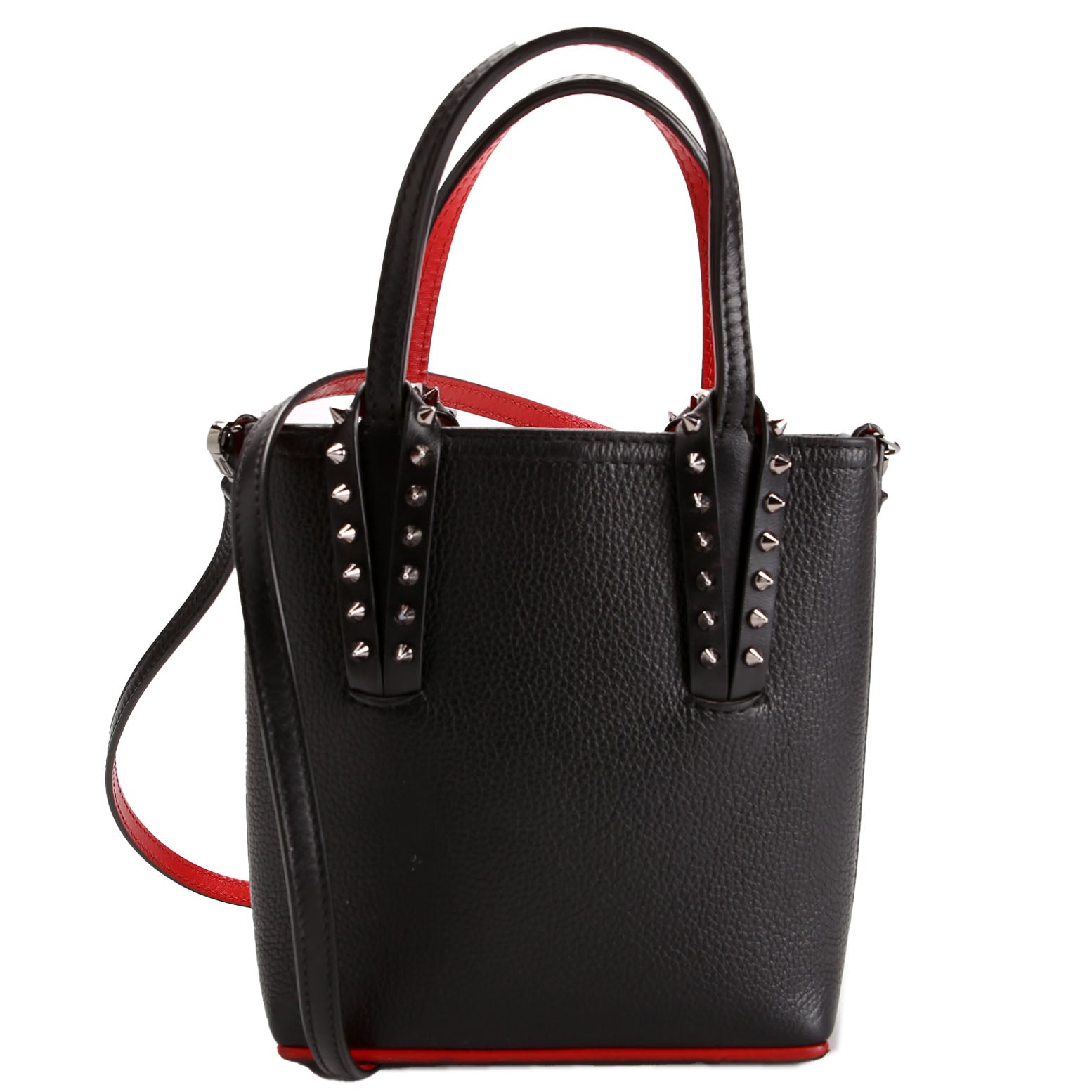 Cabata Mini Tote North/South Leather Black