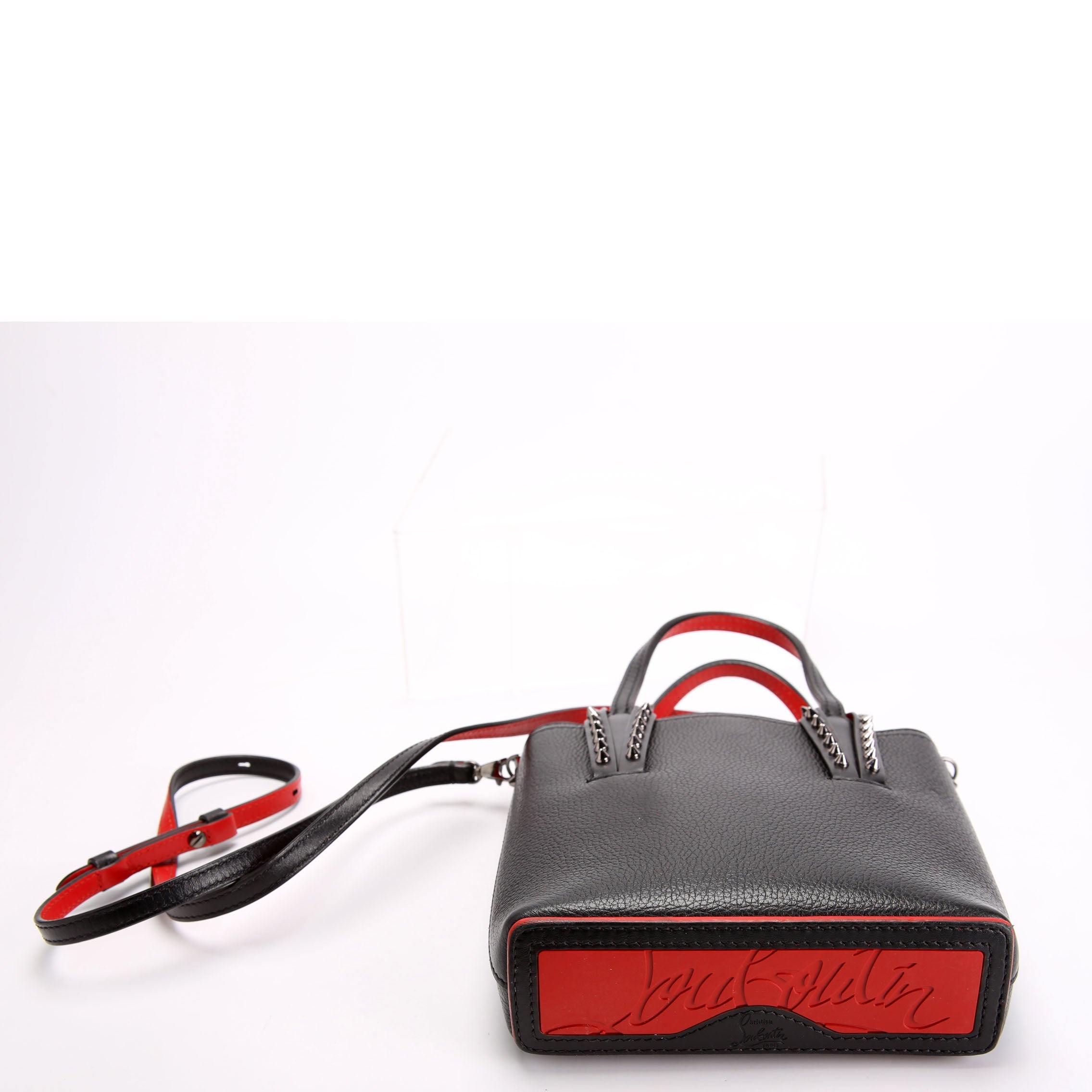 Cabata Mini Tote North/South Leather Black