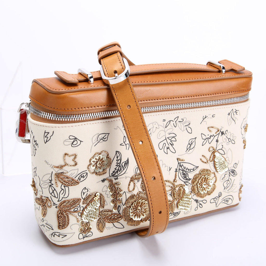 Djanis Floral Toile Crossbody Tan/Beige