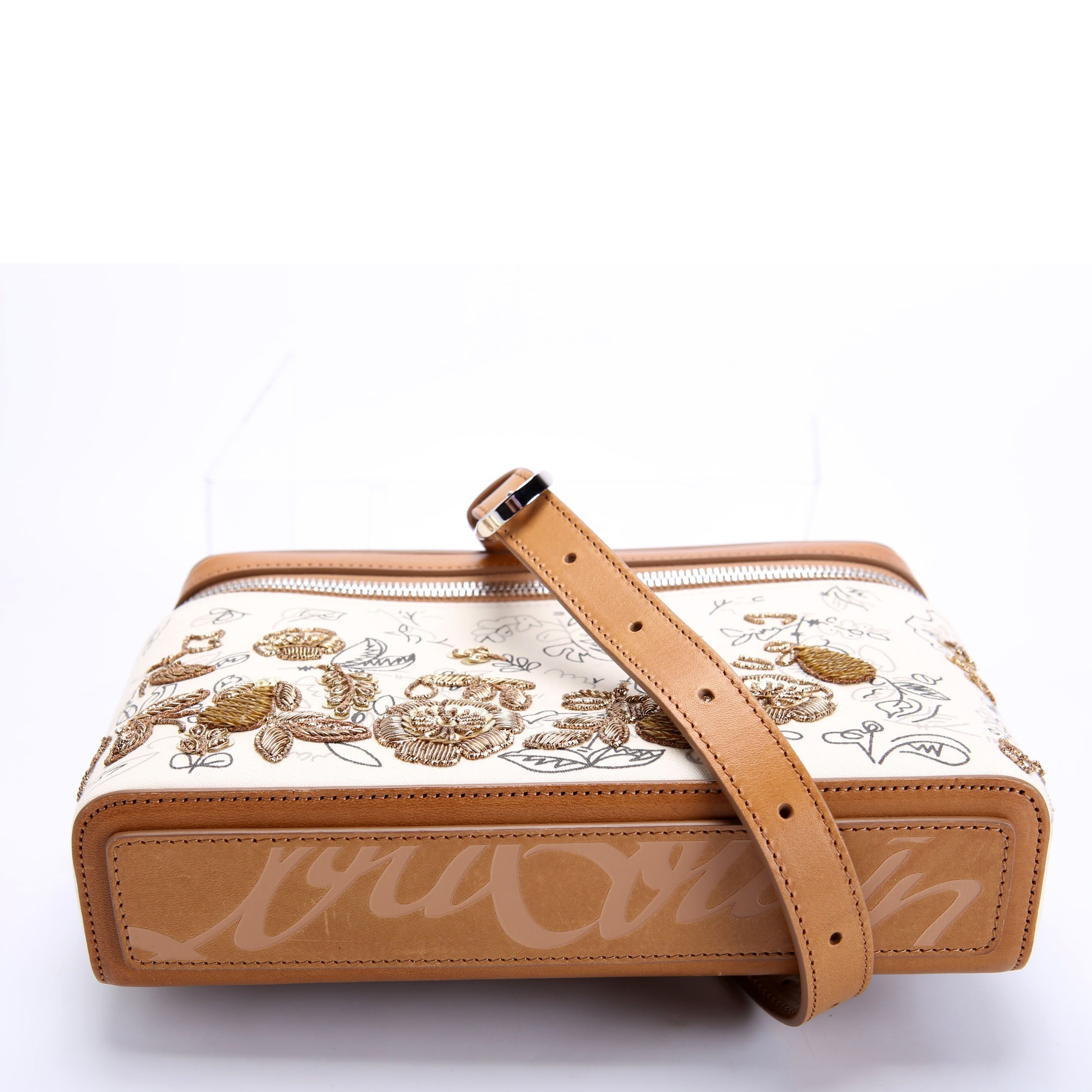 Djanis Floral Toile Crossbody Tan/Beige