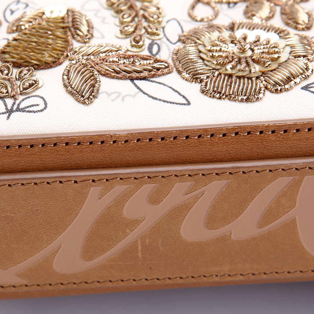 Djanis Floral Toile Crossbody Tan/Beige