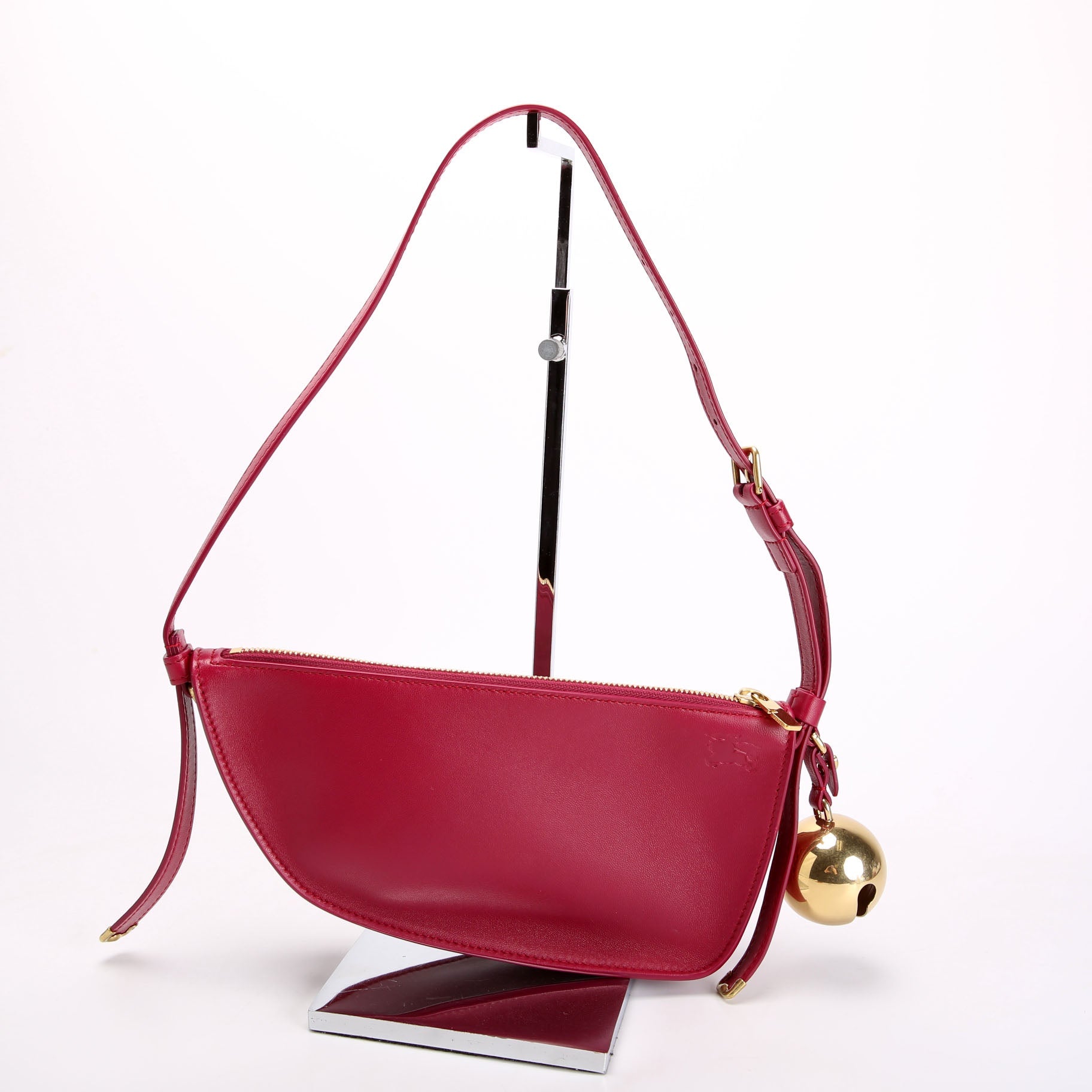 Mini Shield Leather Sling Bag Berry