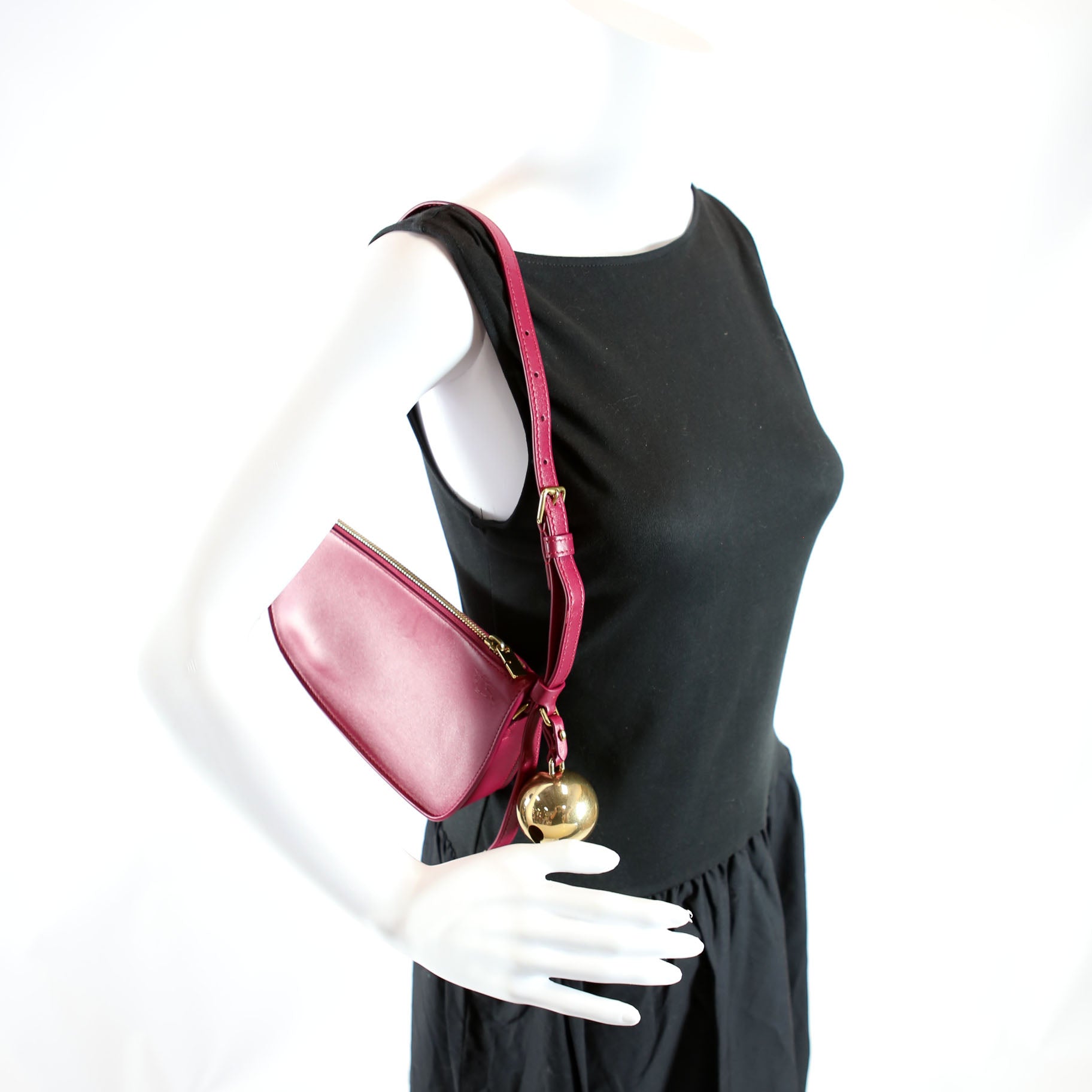 Mini Shield Leather Sling Bag Berry