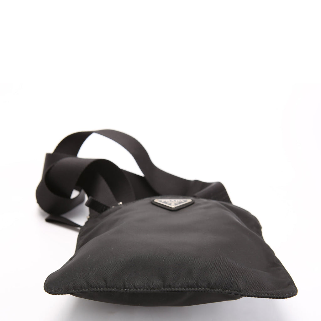 Nylon Flat Mini Messenger Black