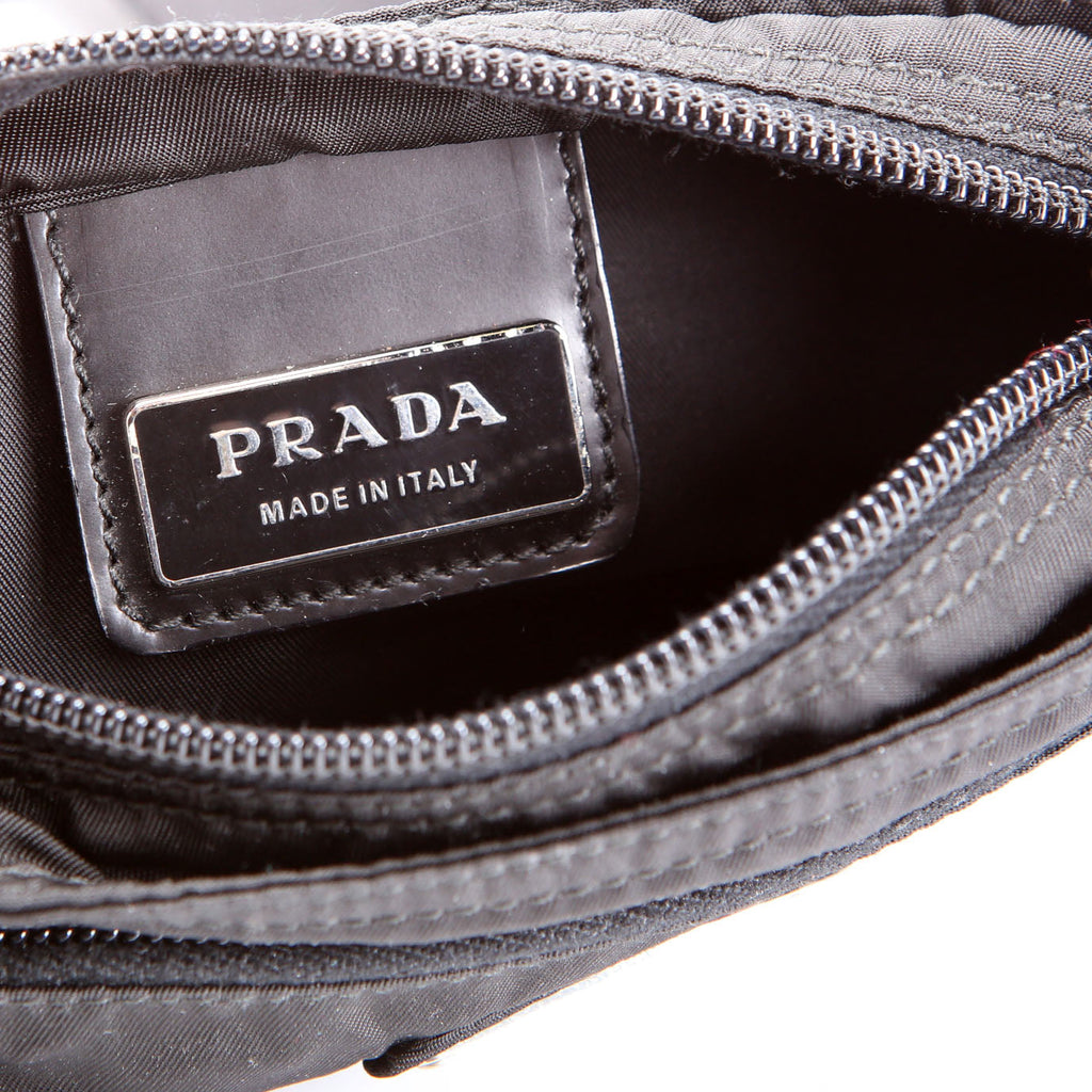 Nylon Flat Mini Messenger Black