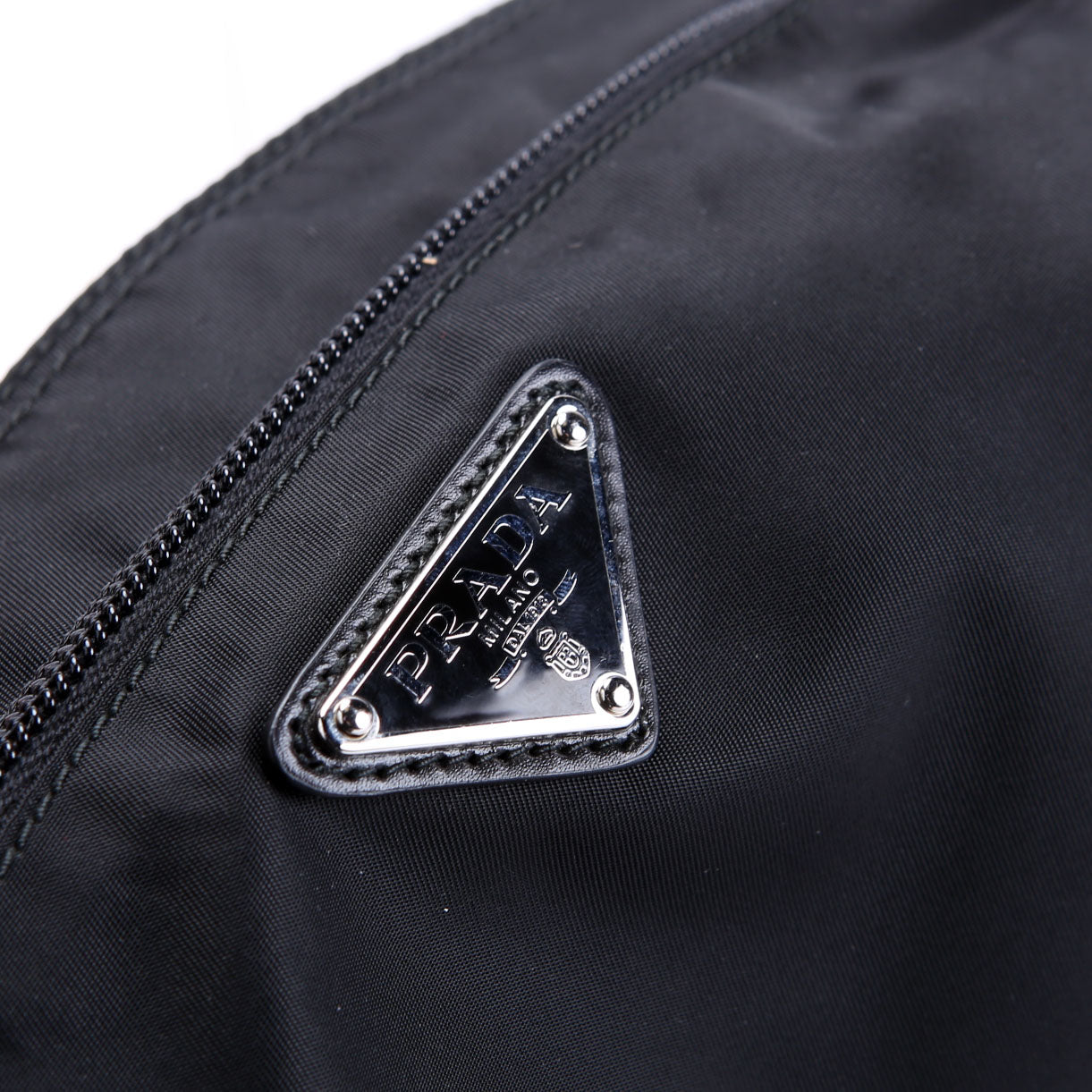 Nylon Flat Small Messenger Black