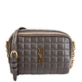 SAINT LAURENT Cassandre Carre Camera Bag Lambskin 764809 Green