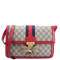 524356 GG Supreme Queen Margaret Medium Shoulder Bag Beige/Red