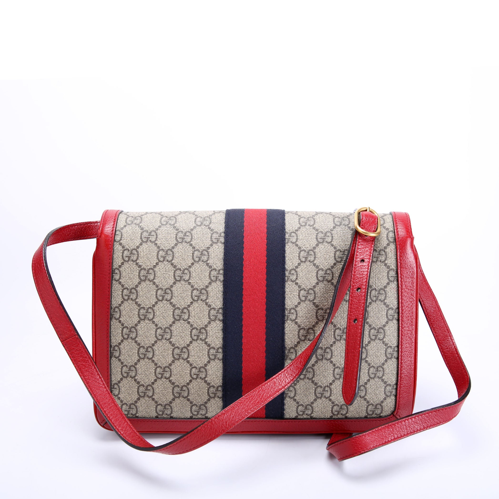 524356 GG Supreme Queen Margaret Medium Shoulder Bag Beige/Red