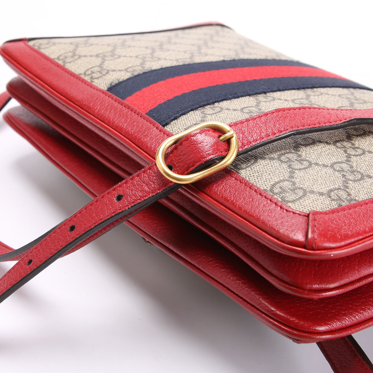 524356 GG Supreme Queen Margaret Medium Shoulder Bag Beige/Red