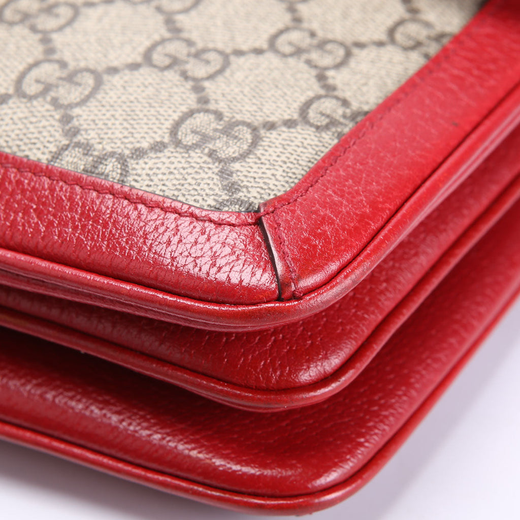 524356 GG Supreme Queen Margaret Medium Shoulder Bag Beige/Red
