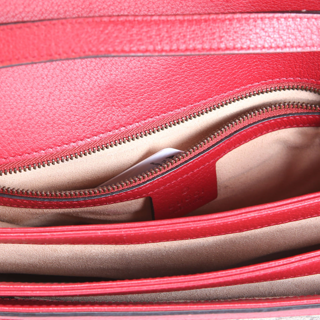 524356 GG Supreme Queen Margaret Medium Shoulder Bag Beige/Red