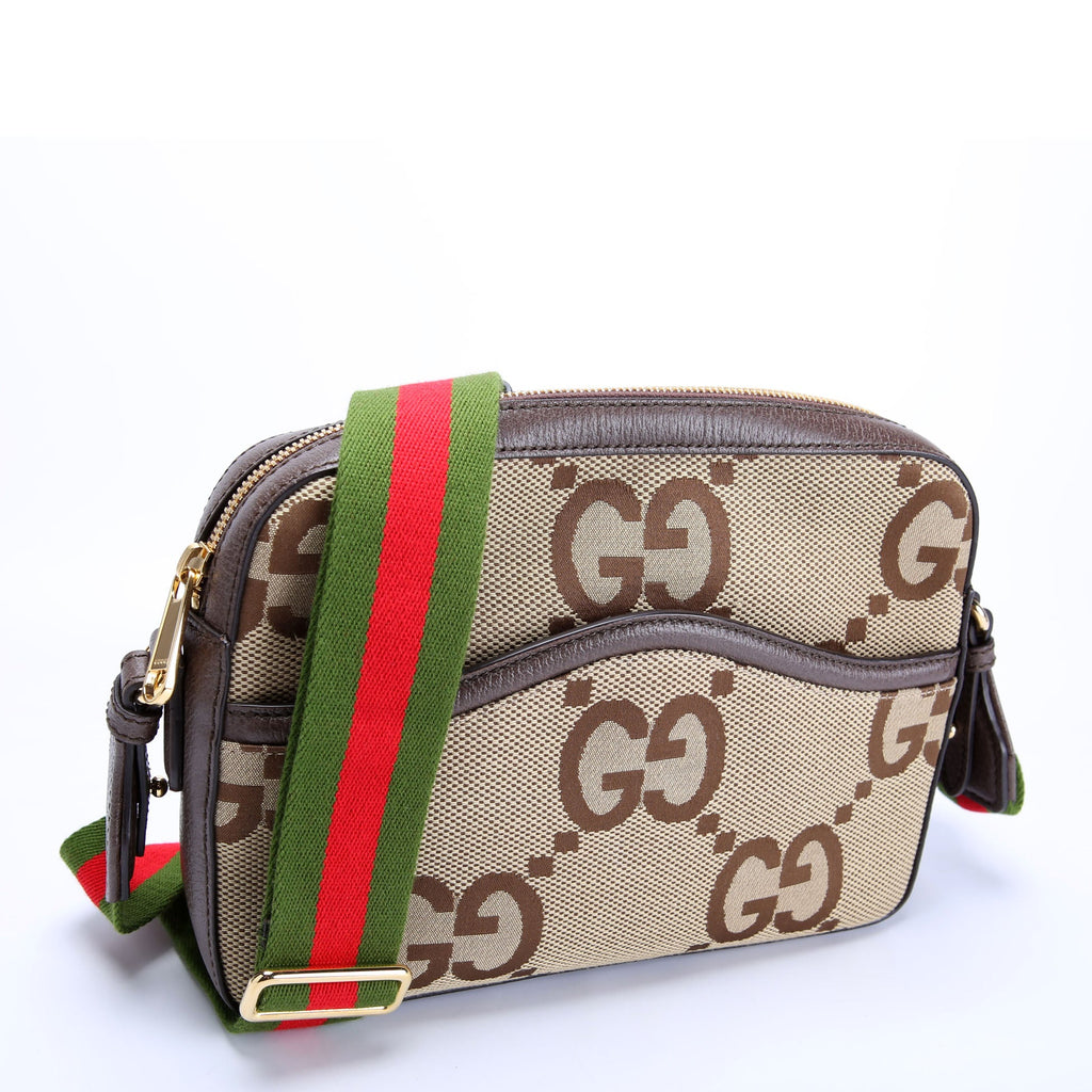 675891 Jumbo GG Canvas Messenger Brown