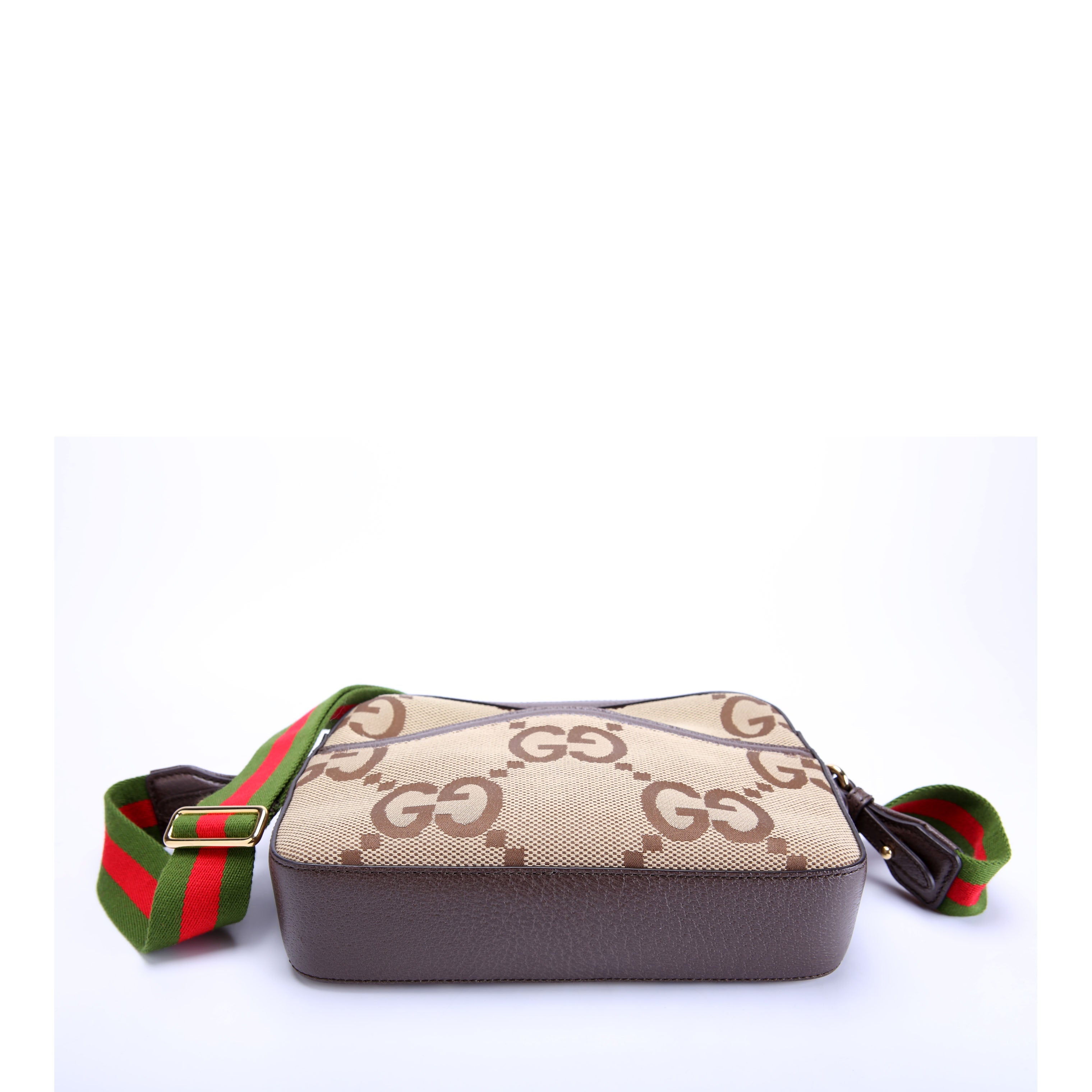675891 Jumbo GG Canvas Messenger Brown