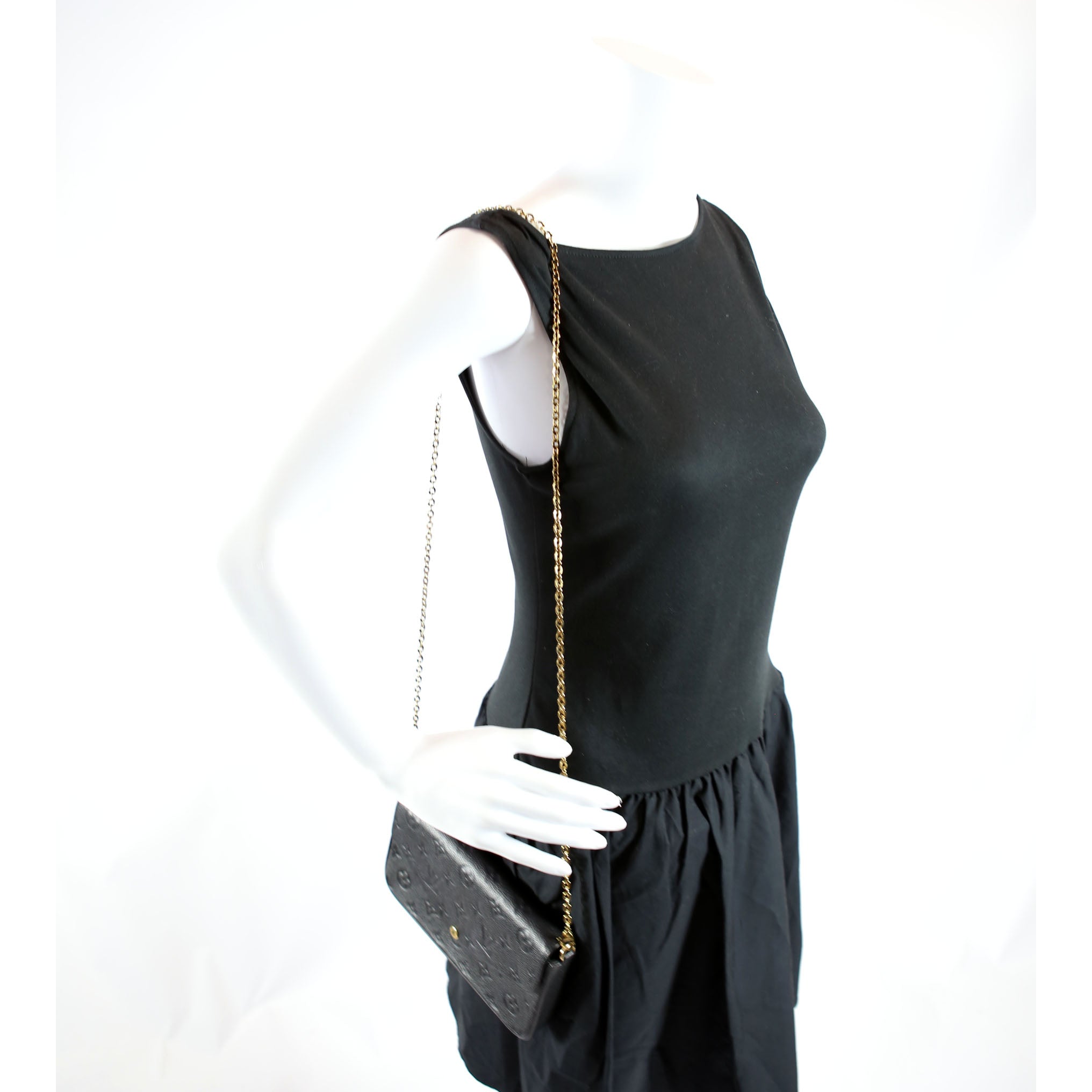 Pochette Felicie Empreinte Black