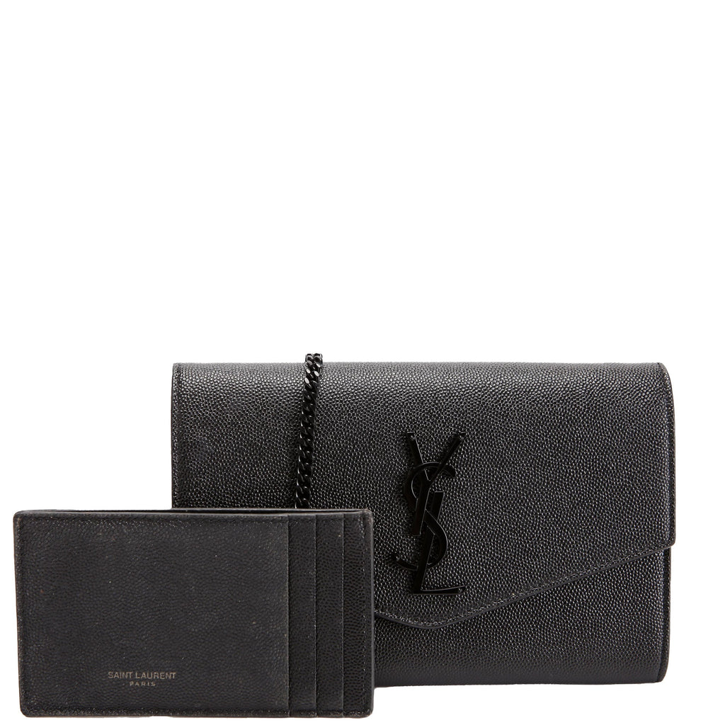 Uptown Chain Wallet Grain De Poudre 607788 Black