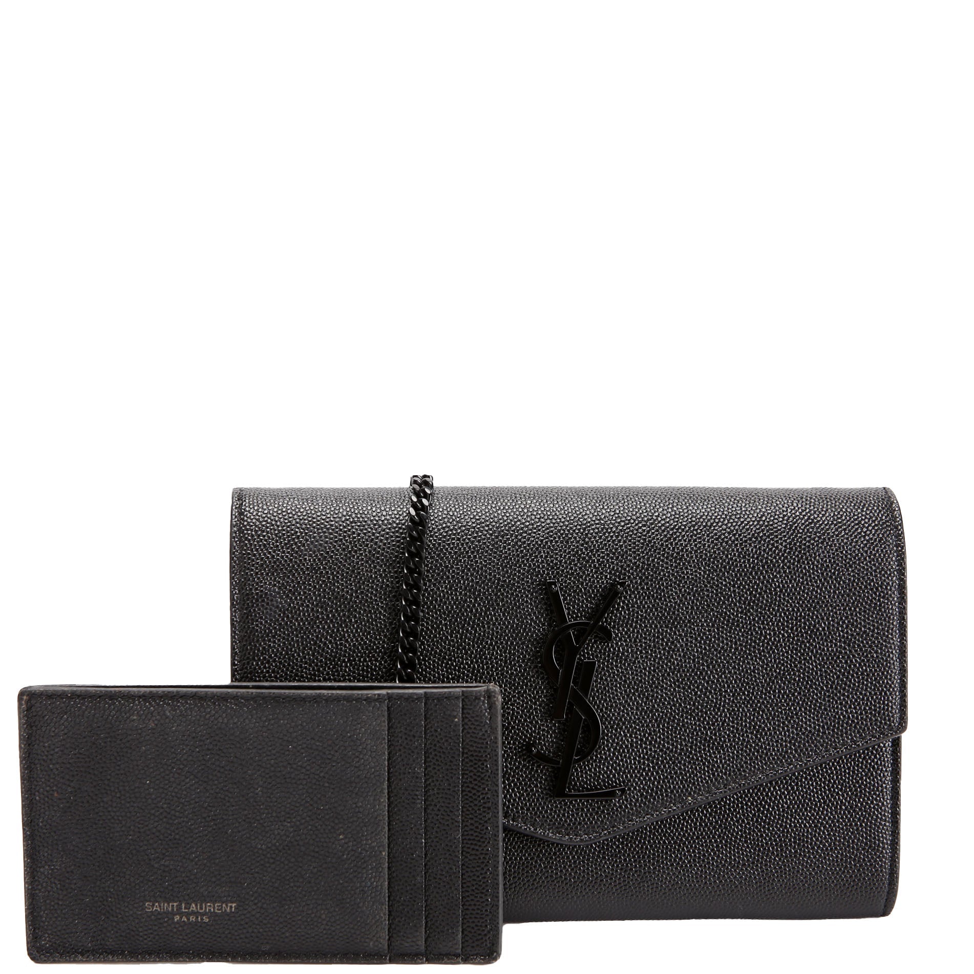 Uptown Chain Wallet Grain De Poudre 607788 Black