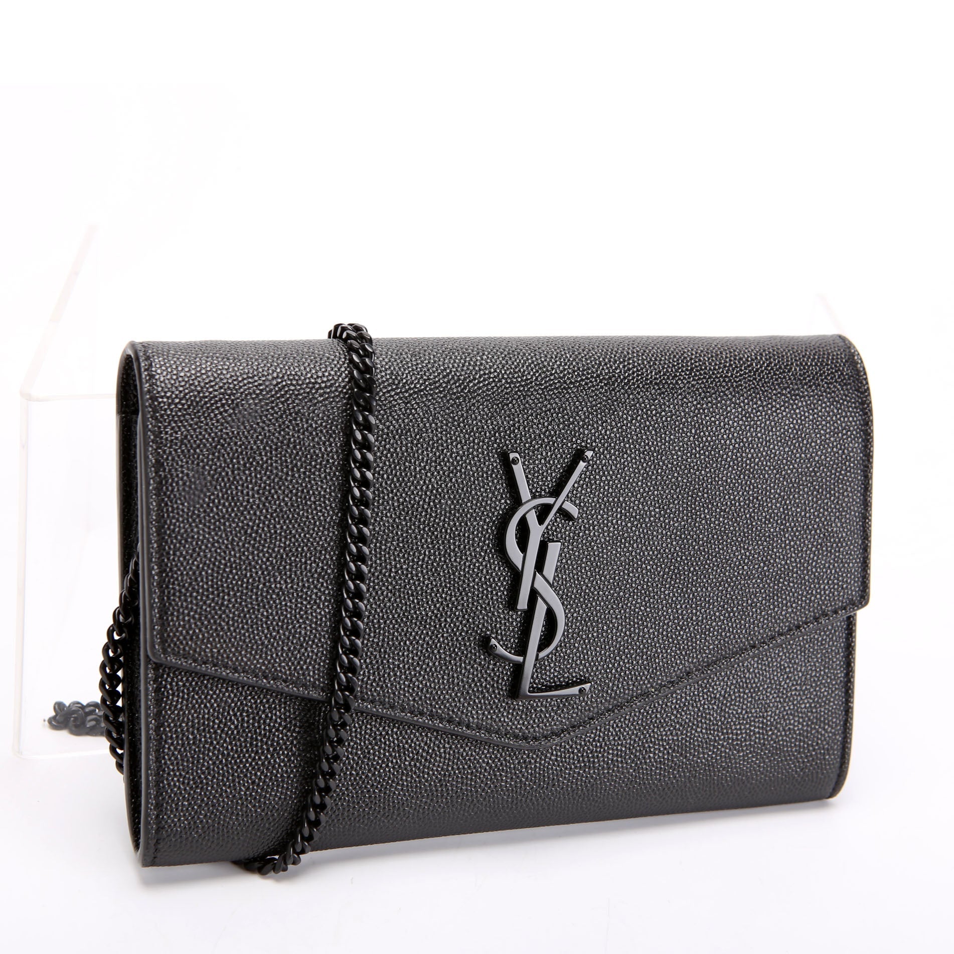 Uptown Chain Wallet Grain De Poudre 607788 Black