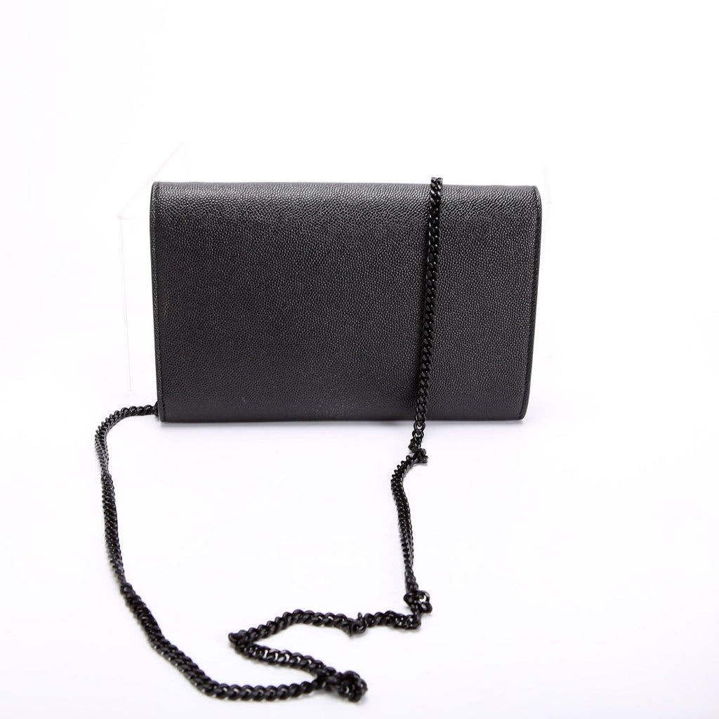 Uptown Chain Wallet Grain De Poudre 607788 Black