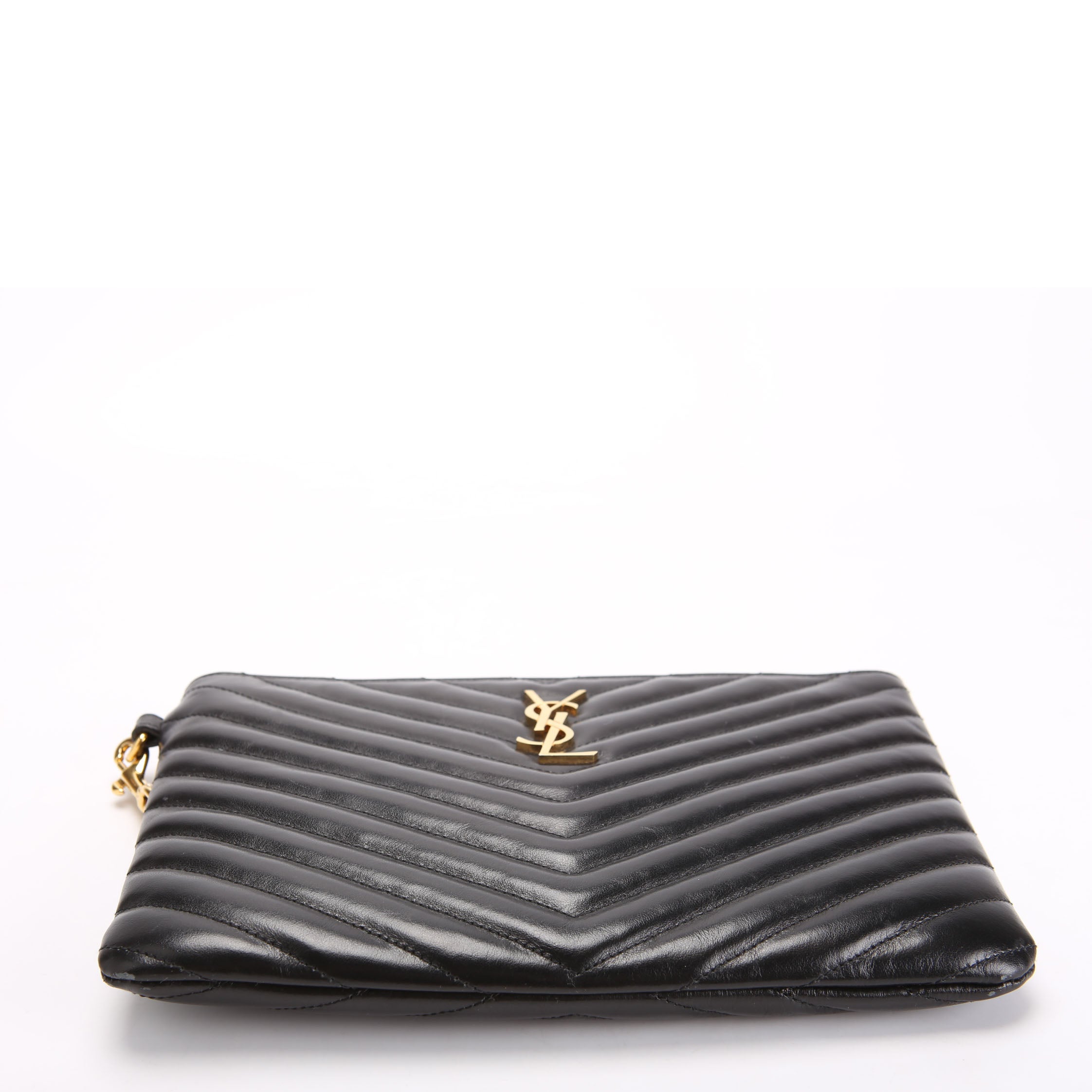 SAINT LAURENT 379039 A5 Matelasse Pouch Black