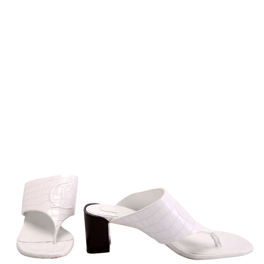 CL Tongamukle Sandals Size 39 White/Black