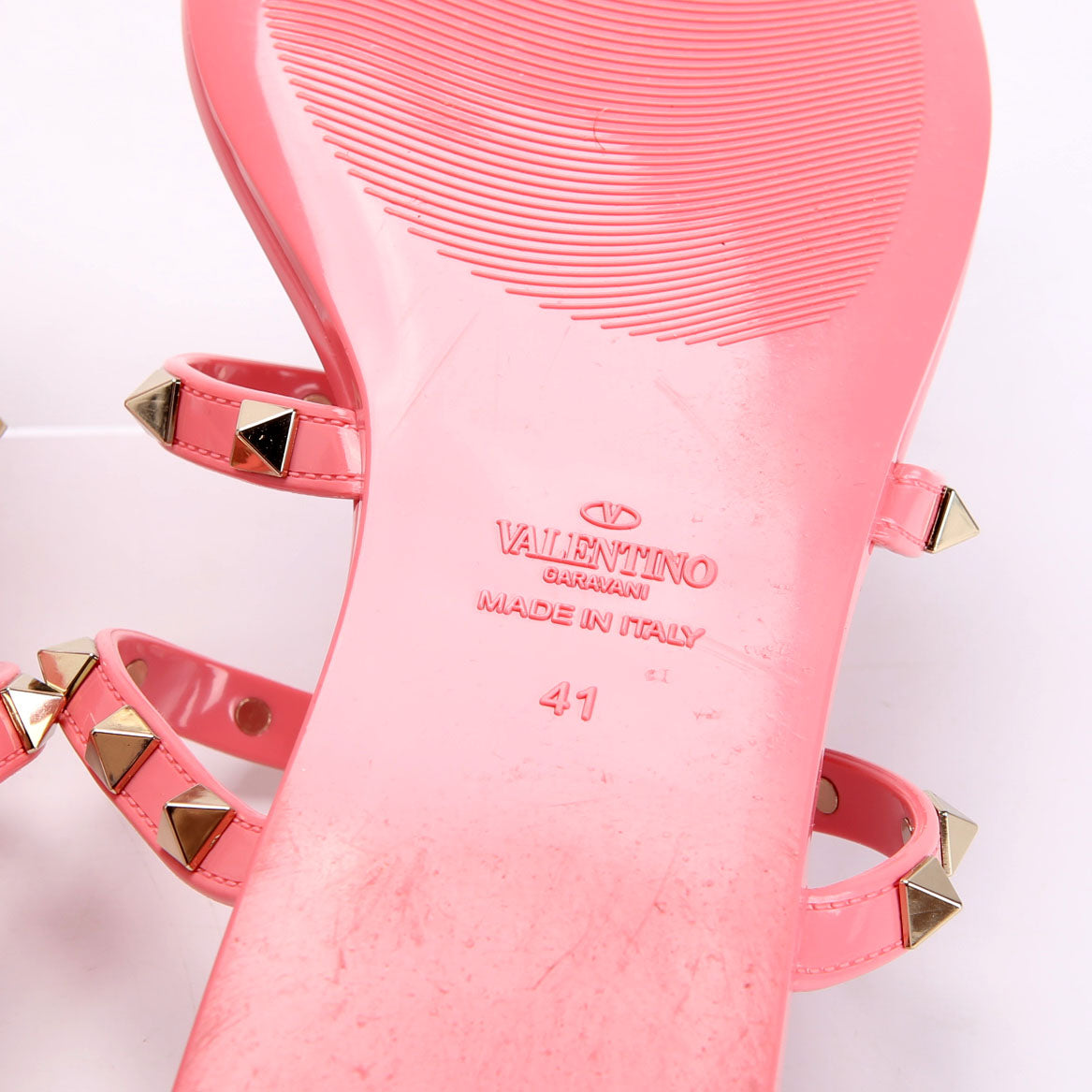 Rockstud Jelly Flip Flops Size 41 Pink