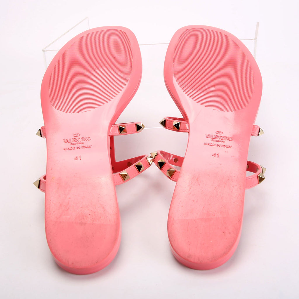 Rockstud Jelly Flip Flops Size 41 Pink