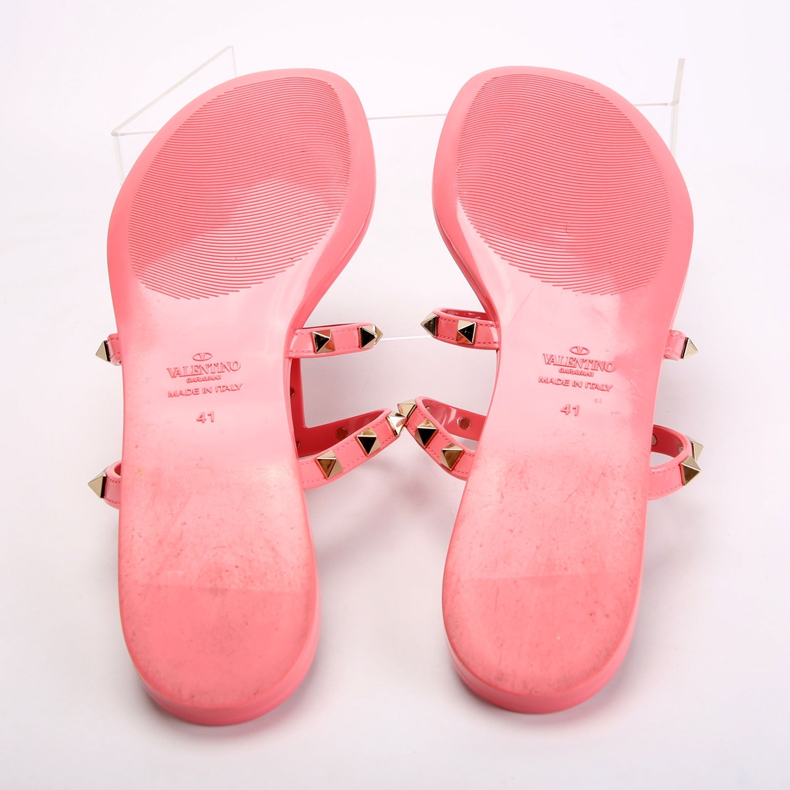 Rockstud Jelly Flip Flops Size 41 Pink