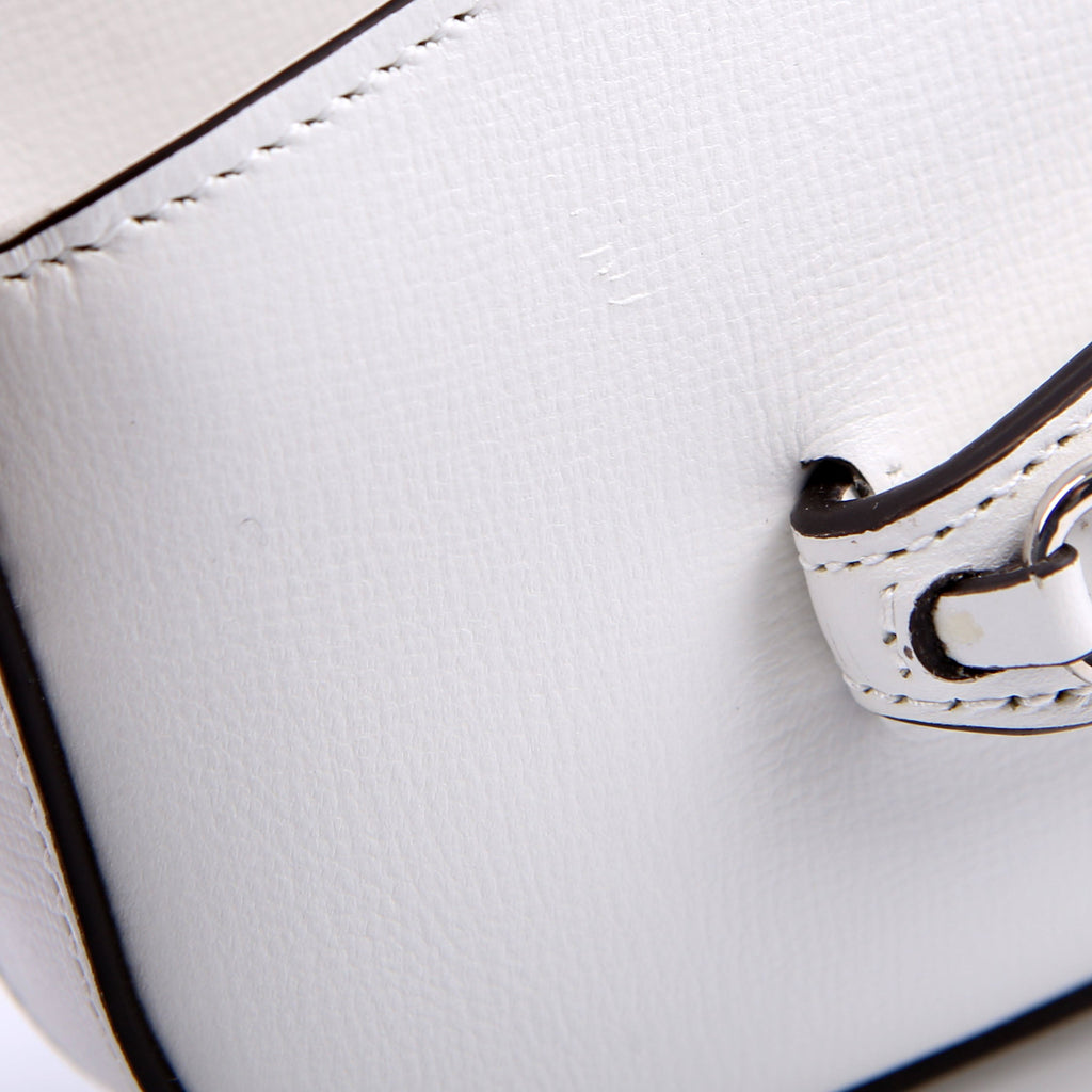 764155 Horsebit 1955 GG Leather Asymmetric Shoulder White