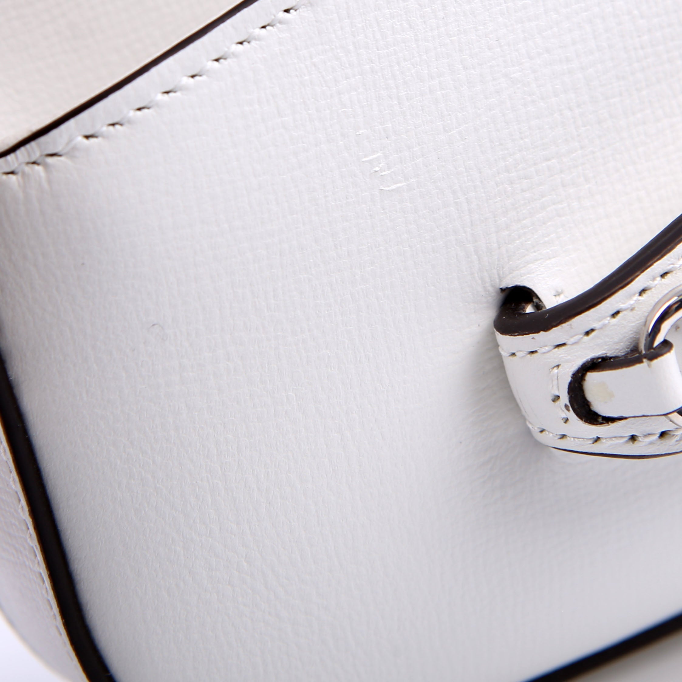 764155 Horsebit 1955 GG Leather Asymmetric Shoulder White