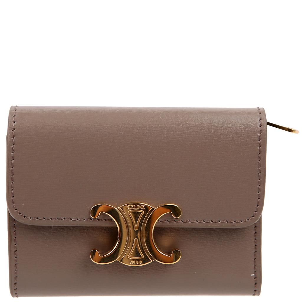 Compact Wallet with Coin Triomphe Taupe